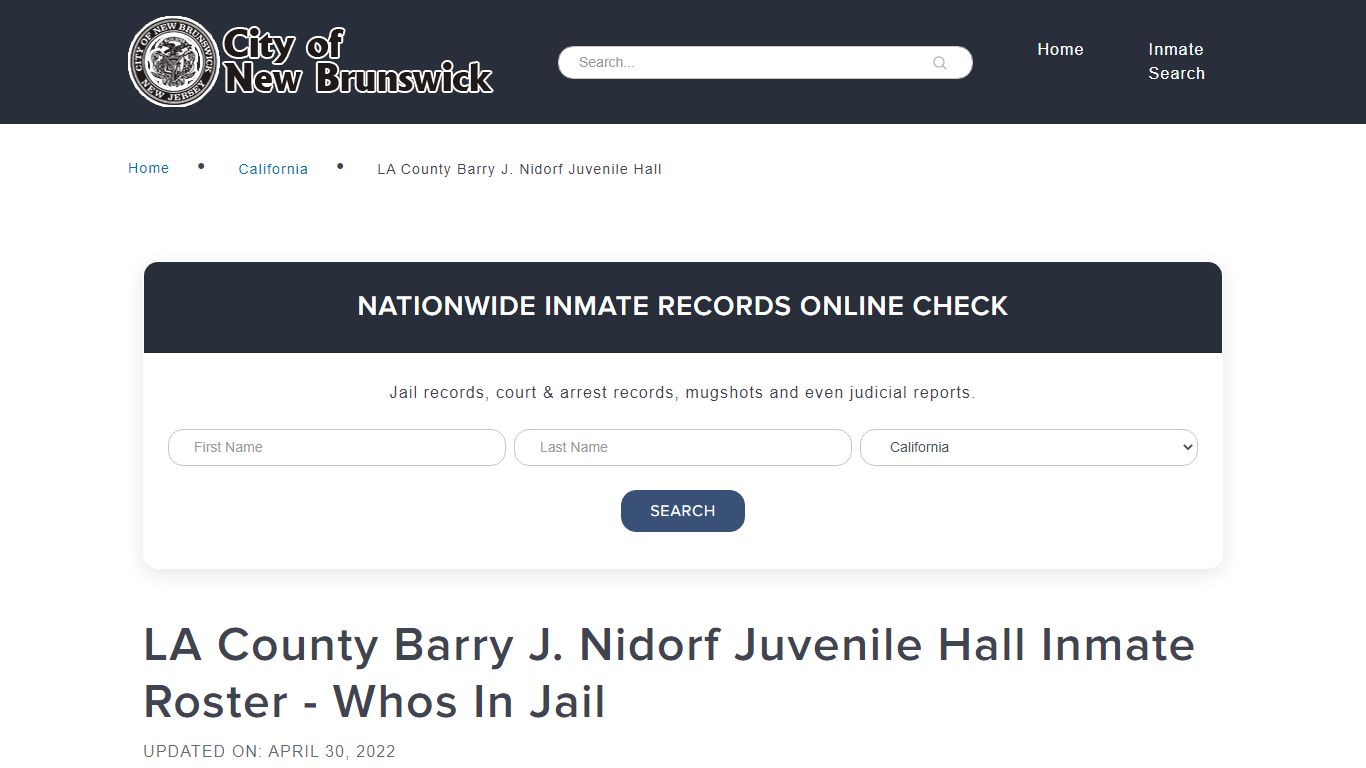 LA County Barry J. Nidorf Juvenile Hall Inmate Roster ...